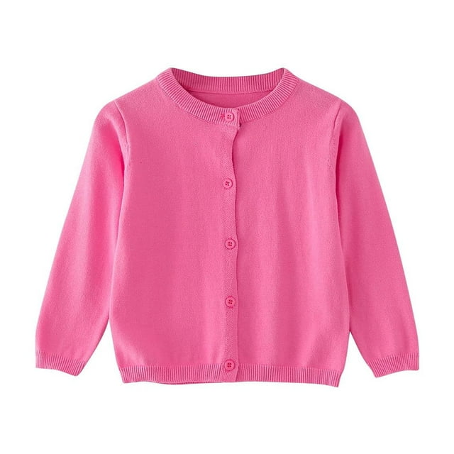 Posijego Cardigans pour Tout-Petits Filles Garçons Uniforme Scolaire Chandail Enfants Tricot Manches Longues Ouvert Manteau