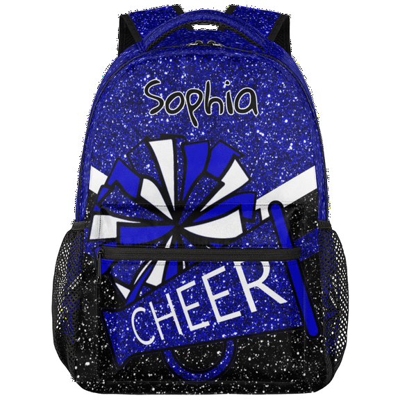 Jiaoprinted Personalized Blue Glitter Cheer Backpack for Cheerleaders, Custom Cheerleading Backpack with Name, Dance Bag for Women, Cheerleader Gifts