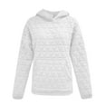 thumbnail image 4 of Quilted Hoodies for Women with Front Pockets Pullover Sweatshirts Ladies Casual Long Sleeve Solid Loose Thick Warm Hooded Tops, 4 of 6