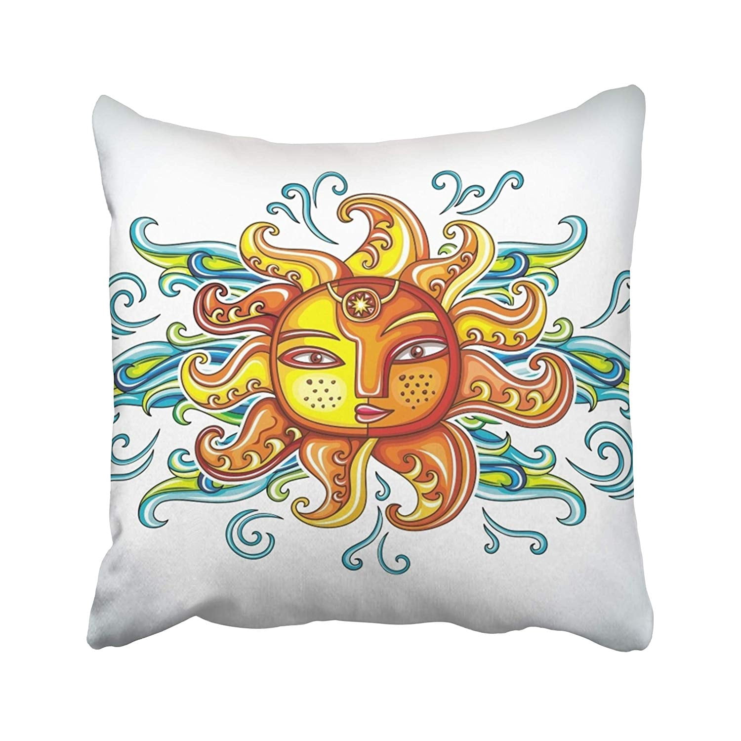 CMFUN Colorful Aztec Sun Symbol Orange Sunshine Graphic Weather Spring 
