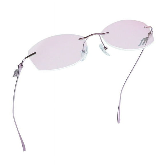 LifeArt Pure Titanium Frame Glasses/Blue Light Blocking Reading Glasses, Reduce Eyestrain, Stylish for Men and Women(Pink Purple, 1.50 Magnification)