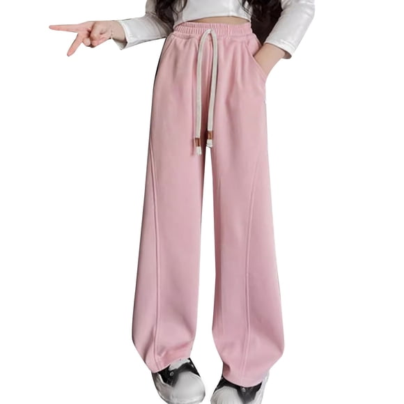 FDDMis Black Pants Comfy Sweatpants Girls Pants Size 12 Clearance Baby Girl Clothes Newborn Clothes Infant Girl 0-3 Months Clothes for 9 Year Old, Pink 11-12 Years