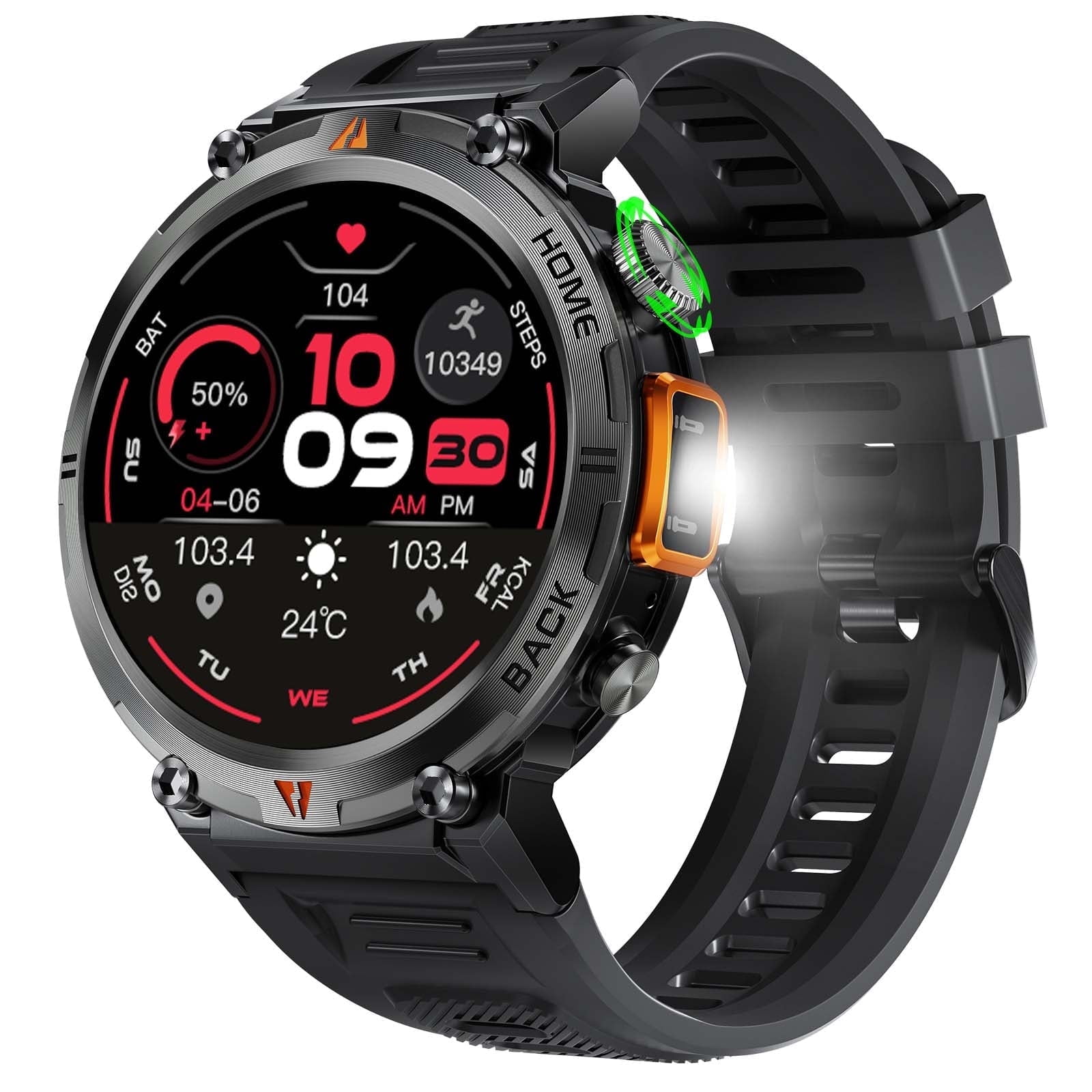 EIGIIS Smart Watch for Men Women Bluetooth Call (Answer/Make Call) 3ATM Waterproof 1.45'' Military Tactical Fitness Watch Tracker
