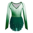 thumbnail image 4 of Manyakai Women's Sparkly Rhinestone Figure Skating Dance Dress Rhinestones Gymnastics Leotard Dark Green S, 4 of 5