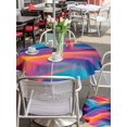 thumbnail image 6 of Outdoor Tablecloth with Umbrella Hole Zipper Orange Blue Pink Moire Round Tablecloth 54" Waterproof Outside Table Cloth Modern Water Ripple Patio Table Cover Tablecloths for Picnic Party, 6 of 8
