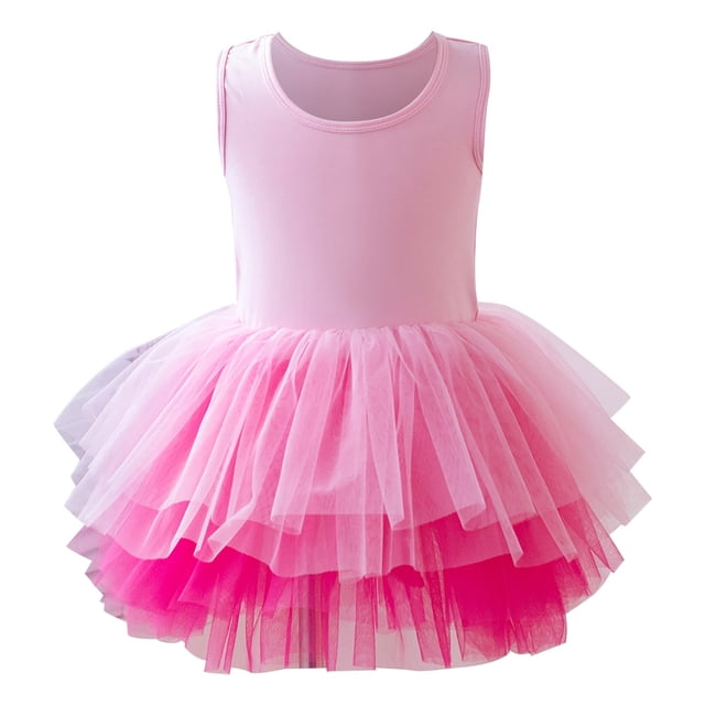 Robe Tutu pour Petites Filles Performance Personnalité Robe Sans Manches Vêtements pour Enfants Taille 5-6T