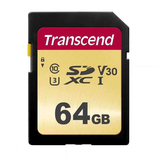 Transcend TS64GSDC500S 64 GB 500S SDXC UHSI Class 10 U3 V30 4K Memory