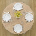 thumbnail image 4 of Sm:)e Silk Gold Foil Gauze Tablecloth Beige Round 60 Inch - Glitter Metallic Sheer Table Cover for Dining, Wedding, Party, and Events - Durable & Stylish Home Decor, 4 of 10