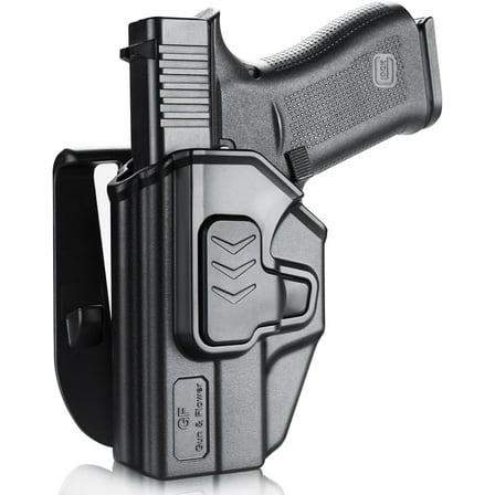 Left Hand Holster for Glock 43/43X(No rail), OWB Carry Holster, Level II Retention Lock, 360° Adjustable