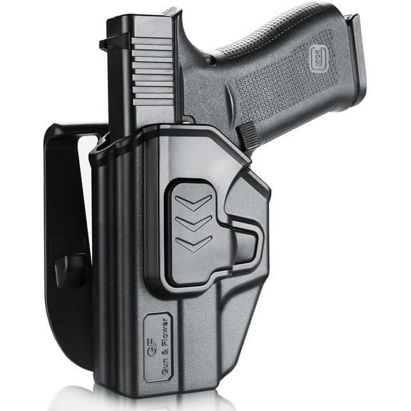 Left Hand Holster for Glock 43/43X(No rail), OWB Carry Holster, Level II Retention Lock, 360° Adjustable