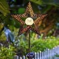 thumbnail image 3 of La estrella solar enciende el jardín al aire libre, estacas decorativas del metal para las pasarelas, patios, céspedes, patios, 3 of 4