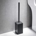 thumbnail image 5 of Freestanding Toilet Brush Holder 304 Stainless Steel Matte Black Square Stand with Rust Resistant Design for Bathroom Organization, 5 of 7