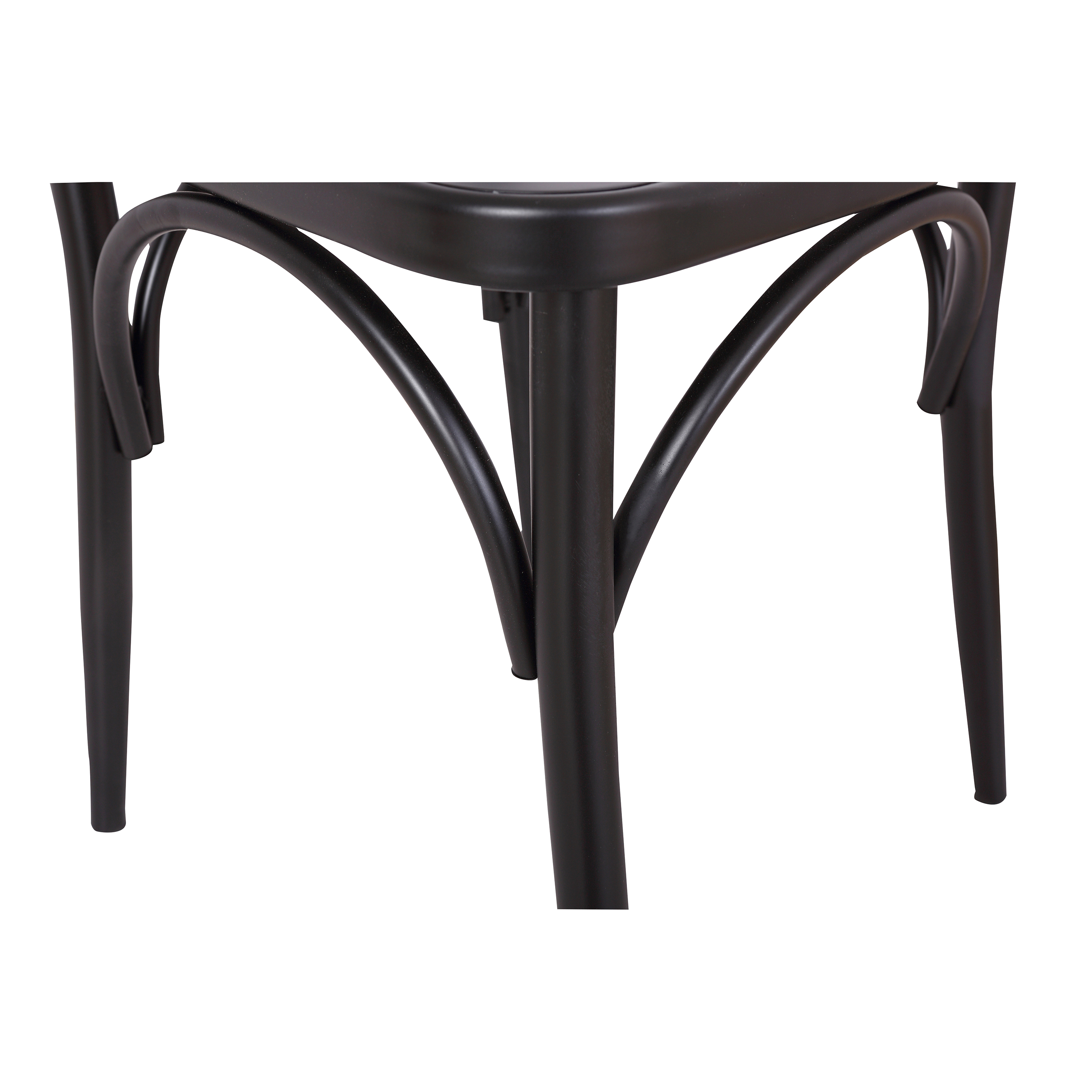 Rustic Cross Back Metal Modern Farmhouse Dining Chair, Matte Black