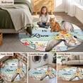 thumbnail image 5 of Easter Round Area Rug 5Ft Washable Circle Rugs for Living Room Bedroom, Spring Farmhouse Bunny Flower Teal Blue Wood Grain Non-Slip Carpet Floor Mats Indoor Outdoor Carpet Runner Aesthetic Home Decor, 5 of 8