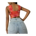 thumbnail image 2 of KOMOO Women Sleeveless Crop Tops Printed Halter Neck Backless Short Tops Close-fit Vest Plus Size, 2 of 10