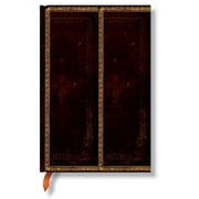 Paperblanks Black Moroccan Flexi Old Leather Collection Hardcover Mini Lined Wrap Closure 176 Pg 85 GSM (Other)