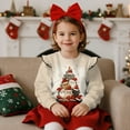 thumbnail image 4 of Xoenoiee Christmas Cat Tree Print Toddler Baby Girl Long Sleeve Ruffle Sweatshirt Crewneck Pullover Tops Basic Oversized Sweater Shirts Kid Fall Clothes, Size 3-4 Years, 4 of 7