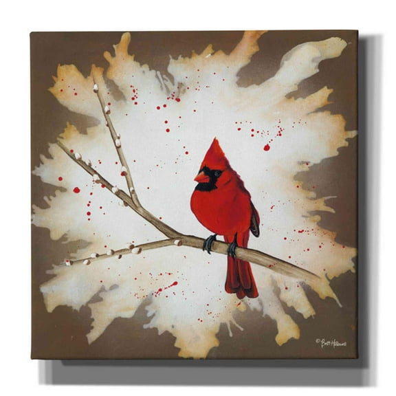 Epic Graffiti 'Weathered Friends - Cardinal' by Britt Hallowell, Canvas Wall Art, 37"x37"