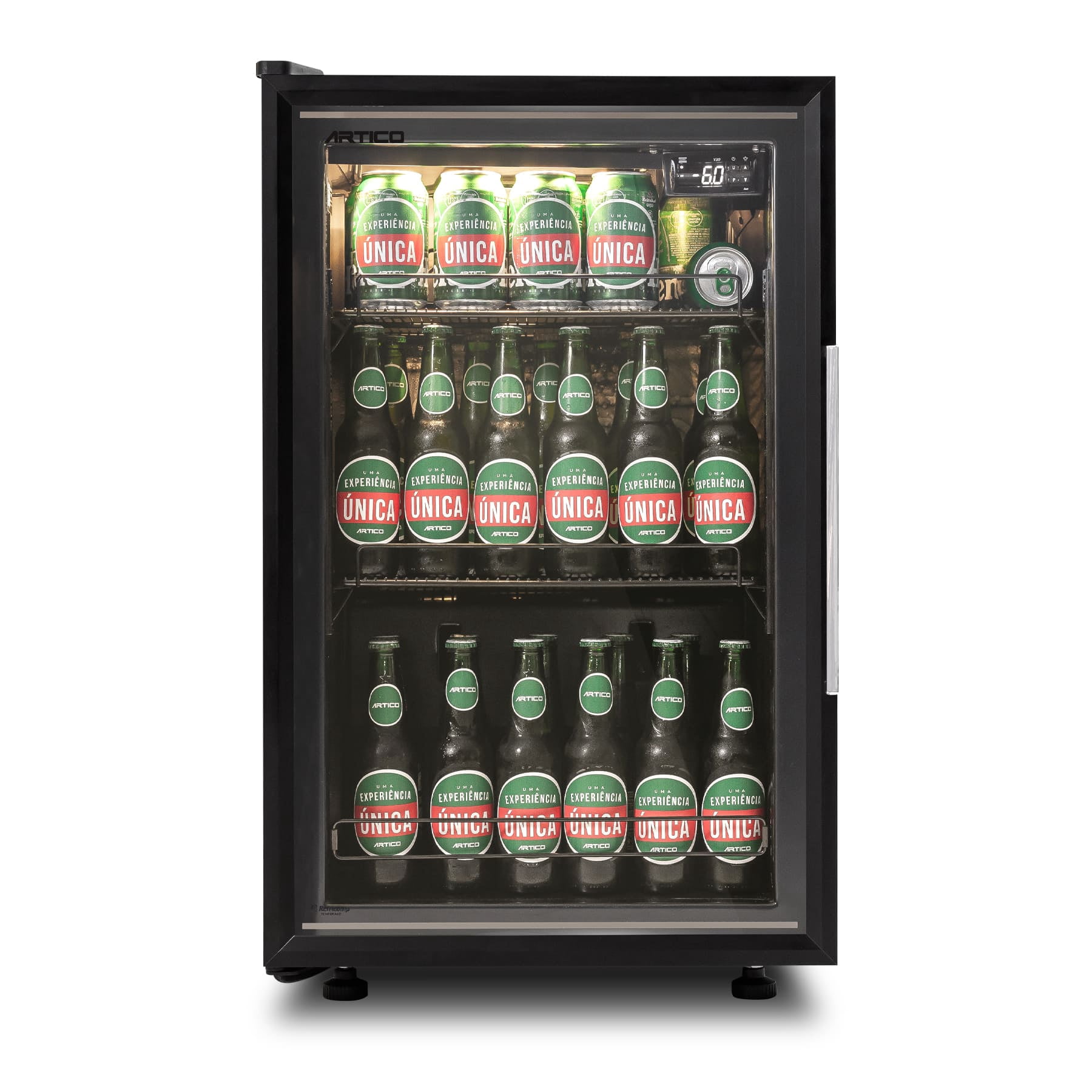 ARTICO Beverage Cooler – Built-in or Freestanding, Smart Temperature Control, Ultra-Quiet Operation, LED Lighting, Compressor Cooling, Modern Design (Black, 30 Bottles)