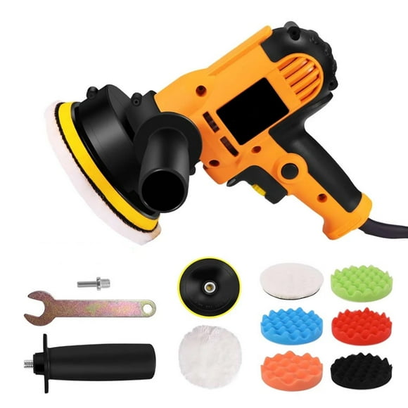 Amortisseur Électrique Polisher 6 Pouces pour Polissage Ponçage Cirage Vitesse Variable 600-3600 Tr/min Poignées Détachables avec Tampons de Polissage pour Polissage de Voiture et Électroménager