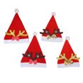 thumbnail image 3 of Kearding Sombreros navideños Transpirable Niños Disfraz de niños Gorros de Papá Noel Sombreros de felpa cálidos Sombreros Festival Bow-knot Kits de decoración para fiestas Tipo 3, 3 of 6