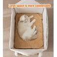 thumbnail image 4 of Upgraded Enclosed Warm Cat House for Indoor Cats, Cozy Cat Cave Bed Kitty Tent with Door Curtain, Soft Pet House,Condos,Cats Hideaway for Small Medium Cats&Dogs (Brown, Medium), 4 of 6