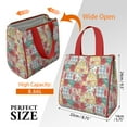 thumbnail image 3 of Pioneer Flower Floral Print Pattern Insulated Lunch Bag for Women & Adults,Large Portable Soft Cooler Lunch Bag,Thermal Food Storage Tote with Pearl Cotton,8.66L,8.75x5.75x9.5 Inch, 3 of 6