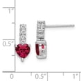 thumbnail image 3 of Finest Gold Sterling Silver Polish Rhod-Plated Created Ruby Heart Post Dangle Earrings, 3 of 3