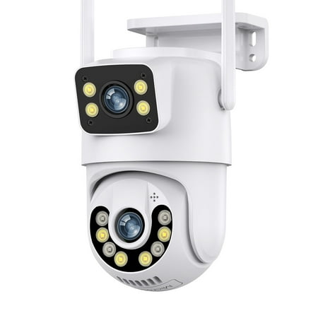 Indoor/Outdoor 4K Security Camera with Light Alarm,Color Night Vision,2.4G WiFi,Motion Detection,IP66 Weatherproof , 360° View ,Home Surveillance System Camera,24/7 Record,Two-Way Audio