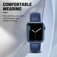 thumbnail image 5 of SWEES Leather Band Compatible with Apple Watch Band 42mm 44mm 45mm Women Men, Blue Genuine Leather Wristband Replacement Band for Apple Watch Series 8 7 6 5 4 3 2 1 SE, Sports & Edition, 5 of 7