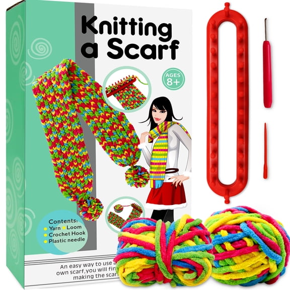 Knitting Kit, Scarf Knitting Kit for Kids, Kids Knitting kit, Loom Knitting Kit, Beginner Knitting Kit, Scarf Knitting Kit for Beginners