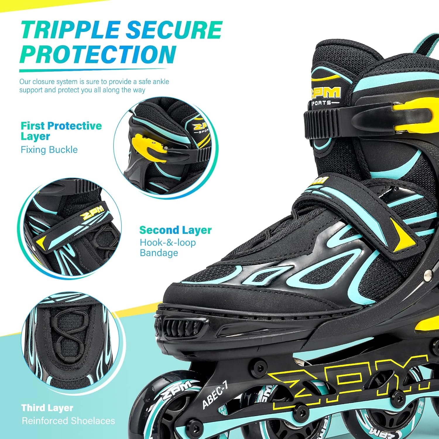 PrimeCook Shop Vinal Girls Adjustable Flashing Inline Skates, All Wheels Light Up, Fun Illuminating Skates for Kids Men Adult Women and Boys