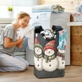 thumbnail image 5 of Yayeee Freestanding Laundry Hamper with Handle Collapsible Large Storage Basket for Clothes, Red Snowmen, 5 of 7