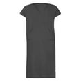 thumbnail image 3 of Mens V Neck Linen Robe Short Sleeve Kaftan Thobe Long Gown Saudi Arab Thobe Islamic Muslim Dubai Robe, 3 of 5