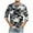 Gray, variant on QUNYINEY Camouflage Men's T-Shirts Gray Crew Neck Athleisure 3/4 Sleeve Tops Workout Pullover Loose Drop Shoulder Men Shirts