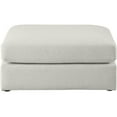 thumbnail image 4 of Meridian Furniture Beckham Beige Durable Linen Textured Fabric Ottoman, 4 of 7