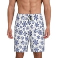thumbnail image 1 of Fotbe Dark Blue Snowflakes Pantalones Cortos de Pijama para Hombre, Ropa de Dormir, Pantalones de Pijama Cortos para Hombre-Small, 1 of 6