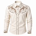 thumbnail image 3 of Kiijoy Toddler Boys Cowboy Shirt Western Print Long Sleeve Button Down Shirt for Kids, Beige, 3-4 Years, 3 of 3