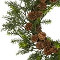 thumbnail image 5 of Nearly Natural 22in. Cedar, Grass and Pine Cone Artificial Wreath UV Resistant (Indoor/Outdoor), 5 of 6