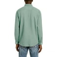 thumbnail image 5 of Men's Casual Long Sleeve Waffle Knit Button Down Solid Color Shirt for Spring Fall Comfort Wear,Light Green,3XL, 5 of 5