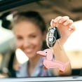 thumbnail image 5 of 2 PCS Leather Dachshund Keychain, Dachshund Keychain Bag Pendant Key Chain Cute Puppy Dog Charm Gifts, Pink, 5 of 7