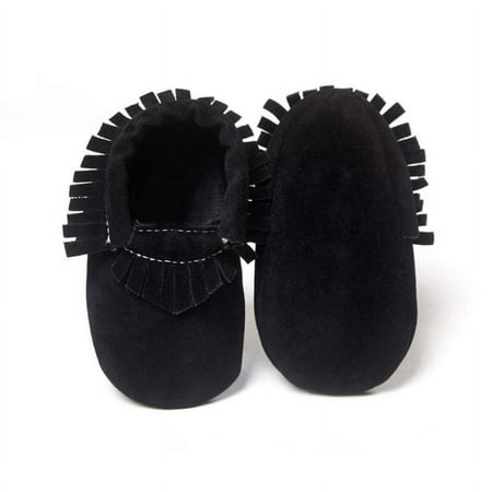 

Fymall Baby Boys Girls Tassel Leather Shoes Toddler Soft Crib Shoes 0-18M