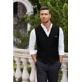 thumbnail image 4 of Coshow Men's Suit Vests V-neck Sleeveless Slim Fit Jacket Formal Business Dress Vest with 3 Pockets, 4 of 7