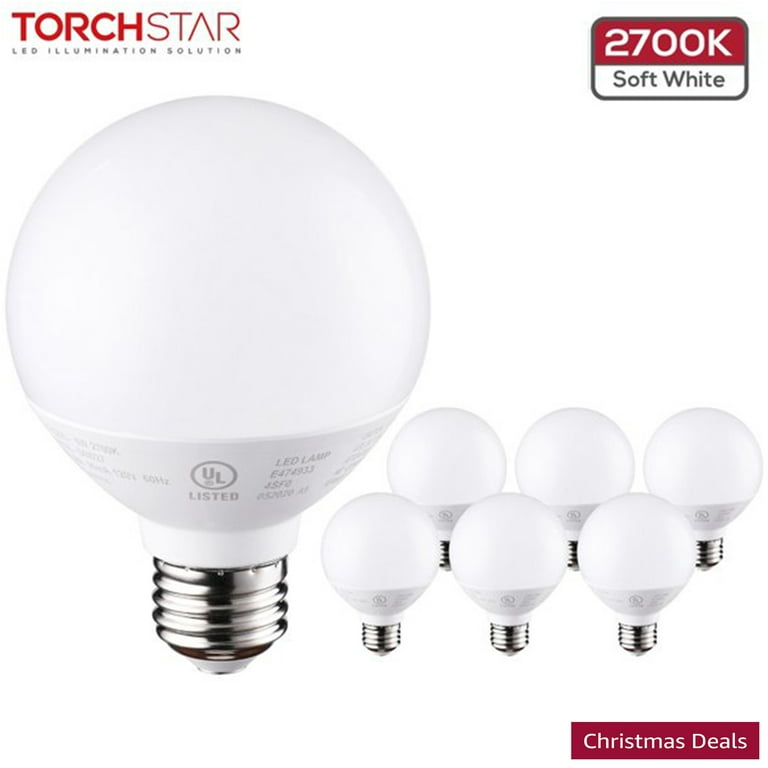 Frosted LED Globe Bulbs, Dimmable (Cool White, 6W)