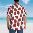 thumbnail image 4 of Fotbe Hand Drawn Strawberry Camisa Hawaiana para Hombre Unisex – Camisa Casual de Verano con Botones de Manga Corta de Algodón y Lino,Small, 4 of 7