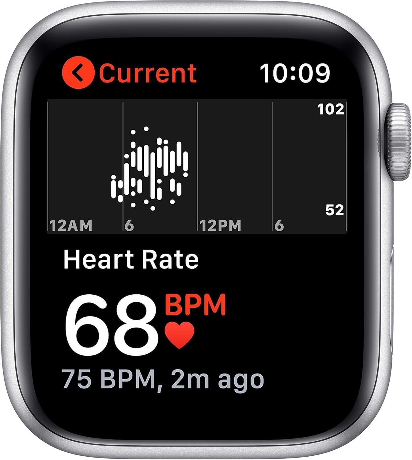 Restored Apple Watch SE 2nd Gen 44mm GPS Silver Aluminum Case - White Sport Band S/M Good