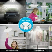 Bell and Howell Socket Burst Six Panel Ceiling Light 144 LED Bulbs 3000 Lumen for Garage Home