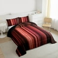 thumbnail image 3 of Homewish Abstract Ombre Stripes Full Size Comforter Sets,Modern Abstract Geometric Bedding Comforter Set,Black Orange Lines Bedding Sets For Adults,Breathable Home Decor Reversible,3pcs, 3 of 8