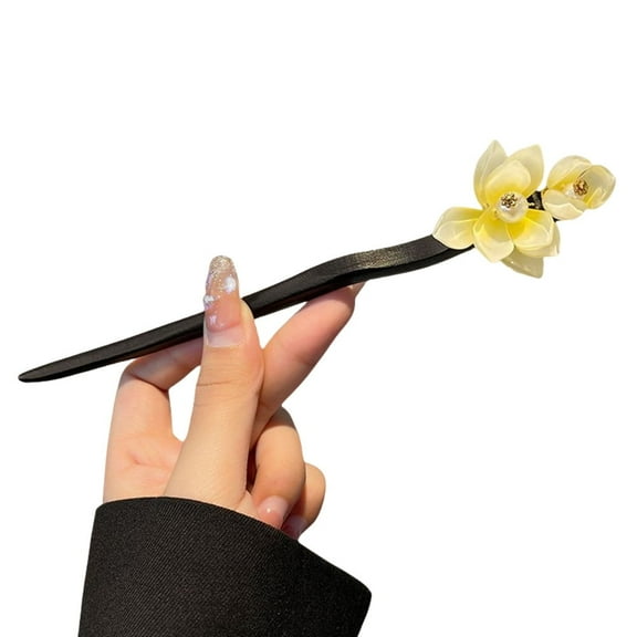 Chinese Flower Wooden Hairpin Handmade Floral Wooden Hair Sticks – Chinese Decorative Hair Chopsticks