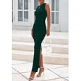thumbnail image 4 of Vestido largo PRETTYGARDEN para mujer, boda de verano, verde oliva, 4 of 9